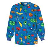 Fruit Salad Jewel Neck Snap Front Warm-Up
